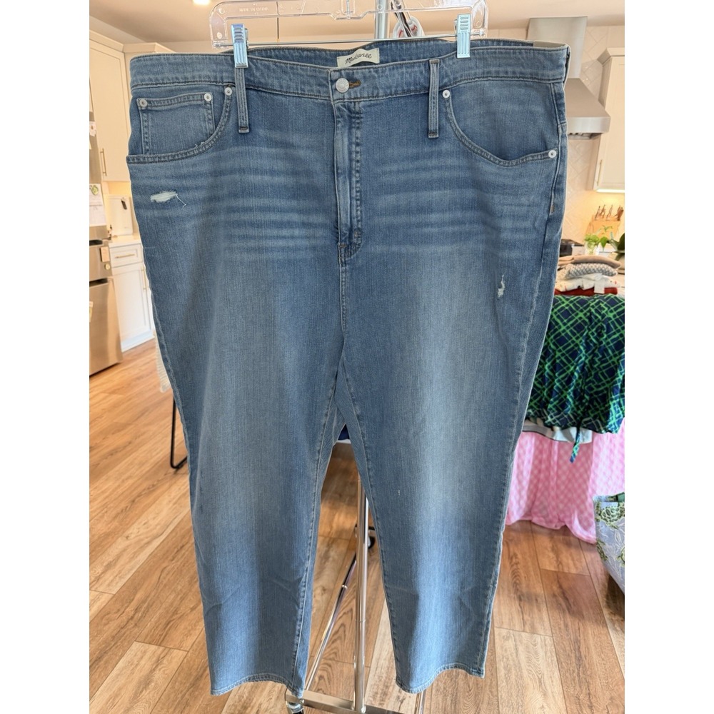 Madewell Women's Straight Leg Jeans Light Wash Blue Plus 20 Cotton Blend NWT